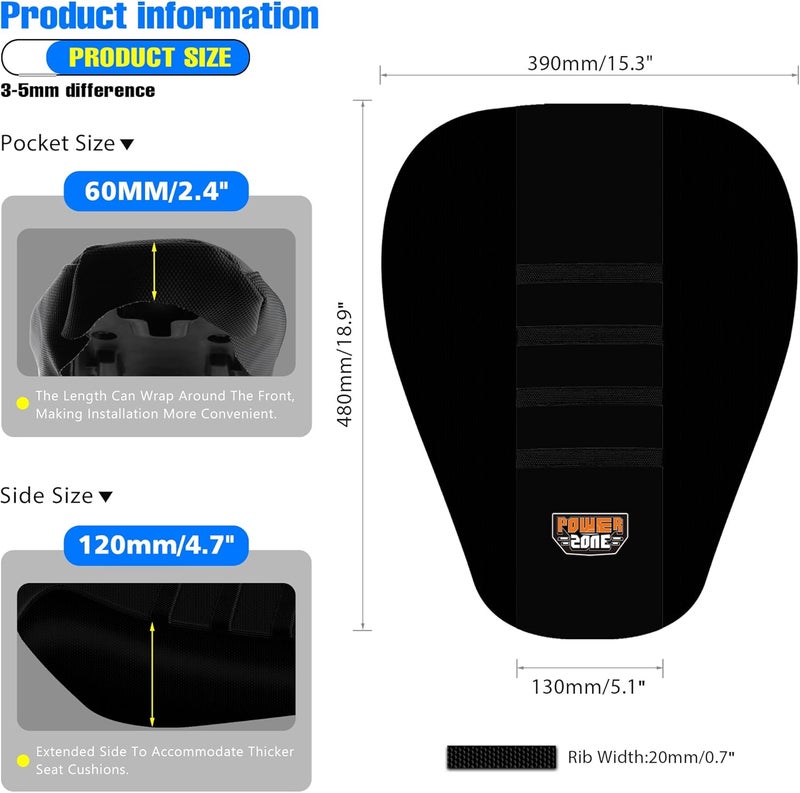 MCHMFG Motorcycle Dirt Bike Seat Cover for Surron Sur Ron Light Bee X/S - E Bike Seat Cover (Black) - Image 4